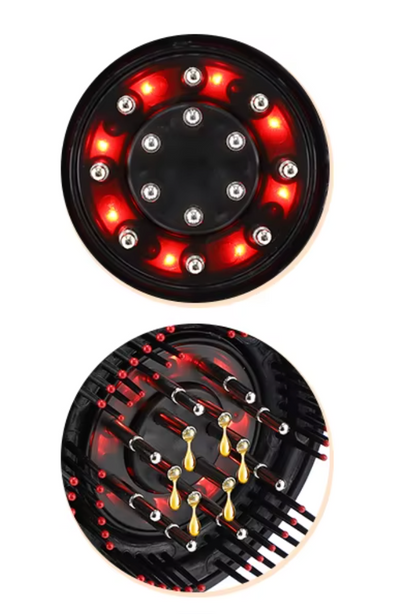 Red Light Therapy Massage Comb with Oil Dispenser