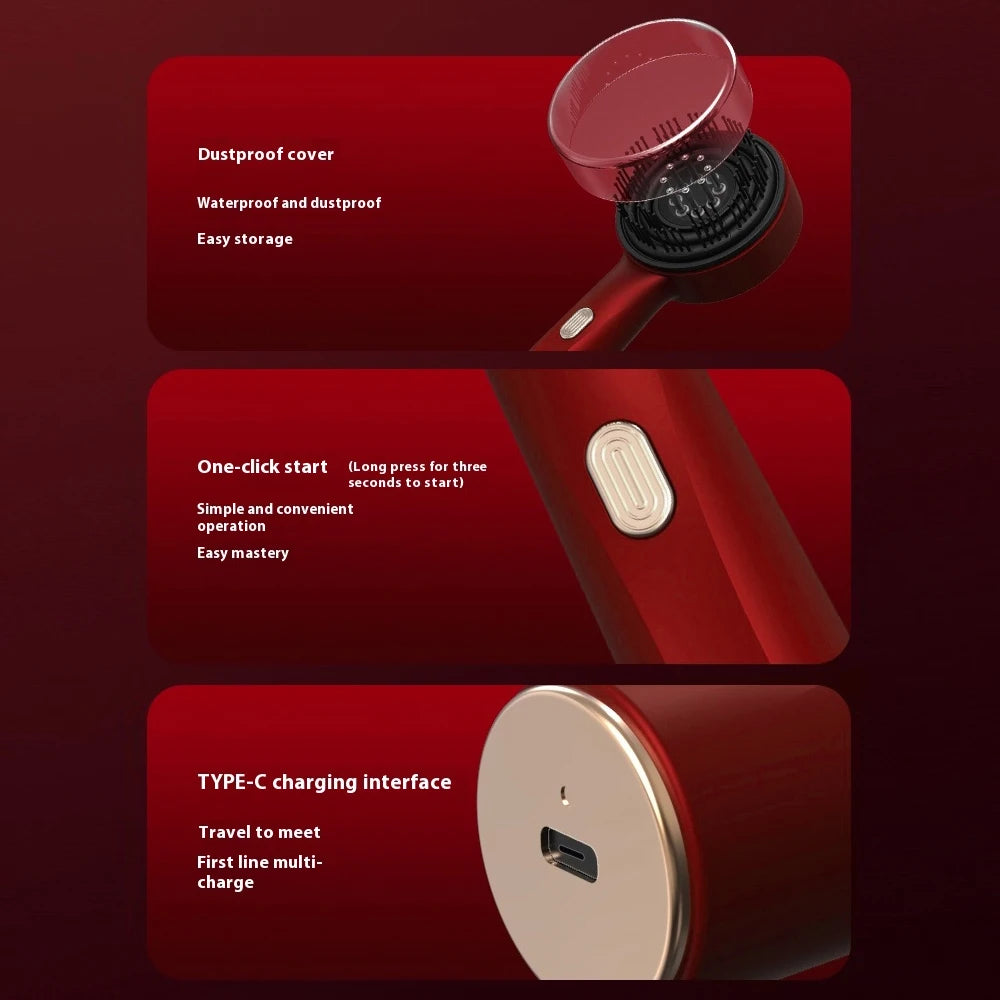 Red Light Therapy Massage Comb with Oil Dispenser