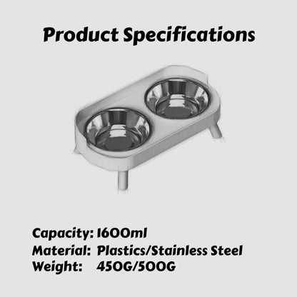 Colorful Elevated Pet Feeder: Dual Stainless Steel Bowls with Neck Support