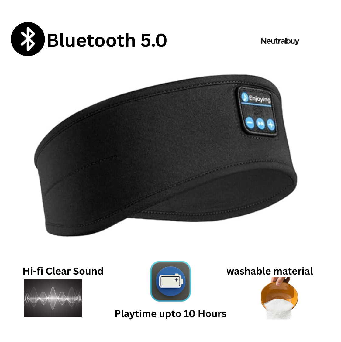 Wireless Bluetooth Sleep Headband with Mask