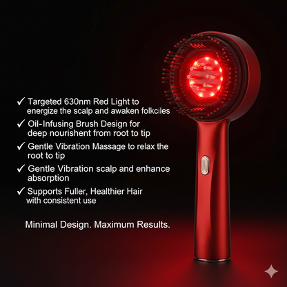 Red Light Therapy Massage Comb with Oil Dispenser