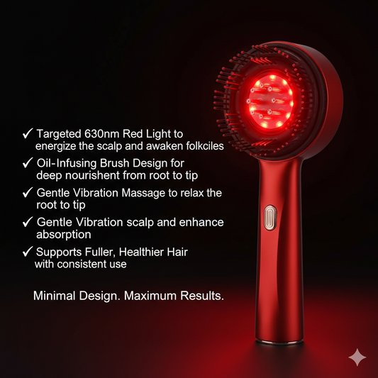 Red Light Therapy Massage Comb with Oil Dispenser